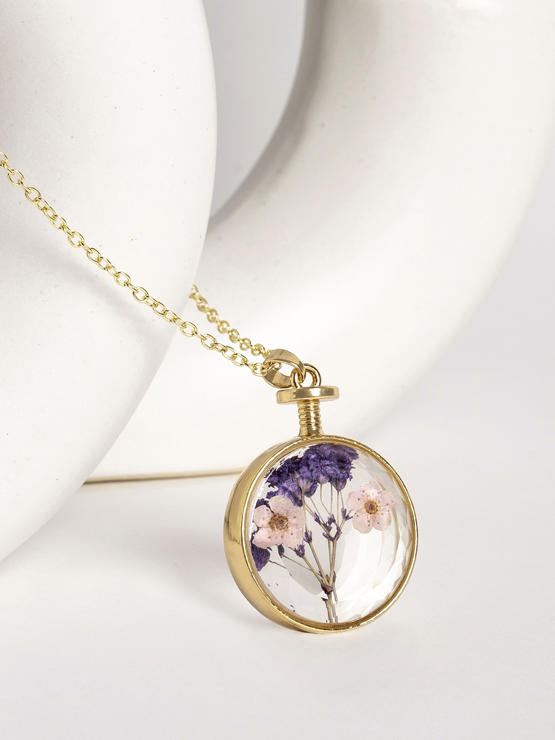 

March by FableStreet Gold-Plated & White Pendant Necklace