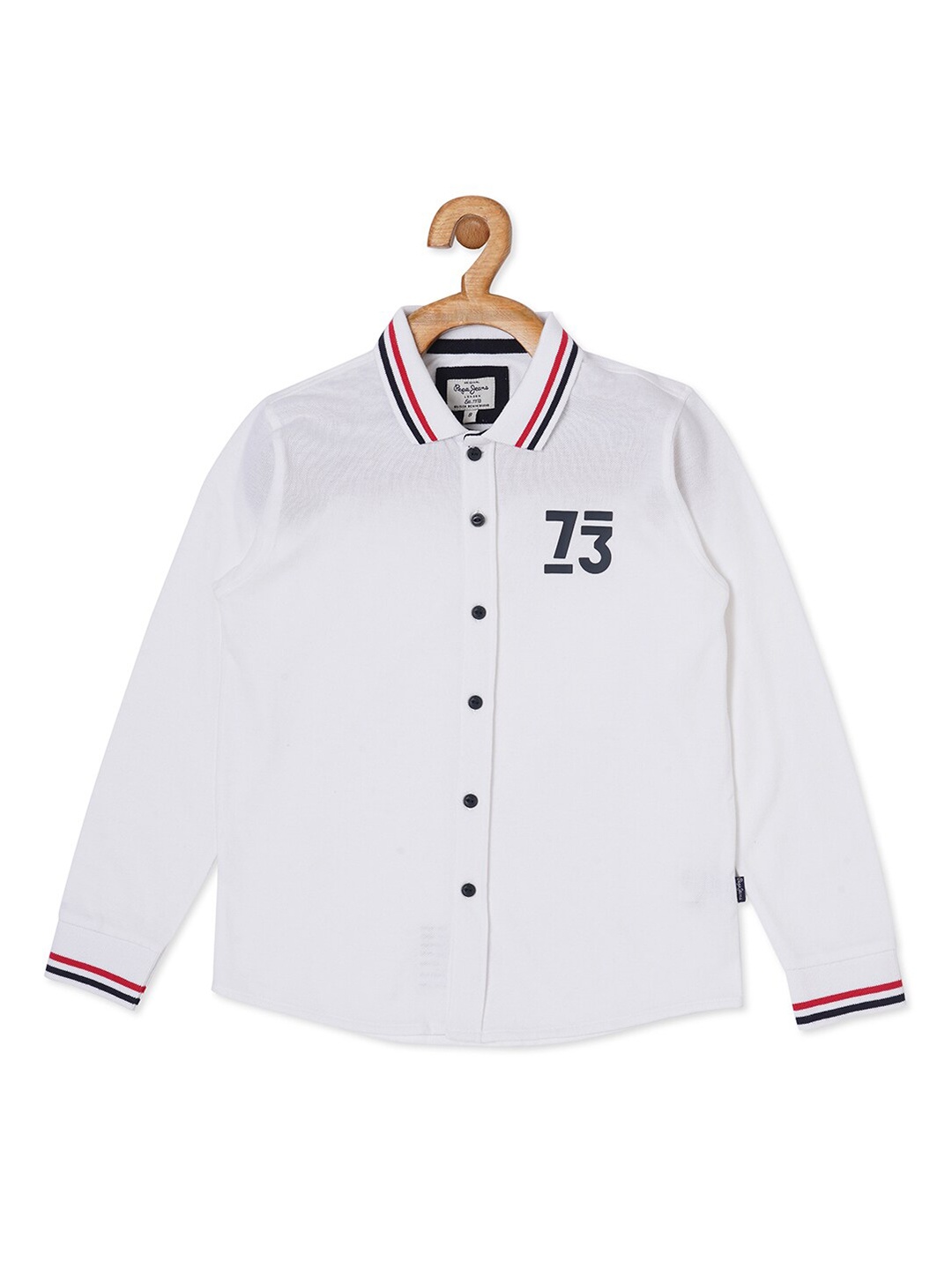 

Pepe Jeans Boys White Solid Opaque Pure Cotton Shirt