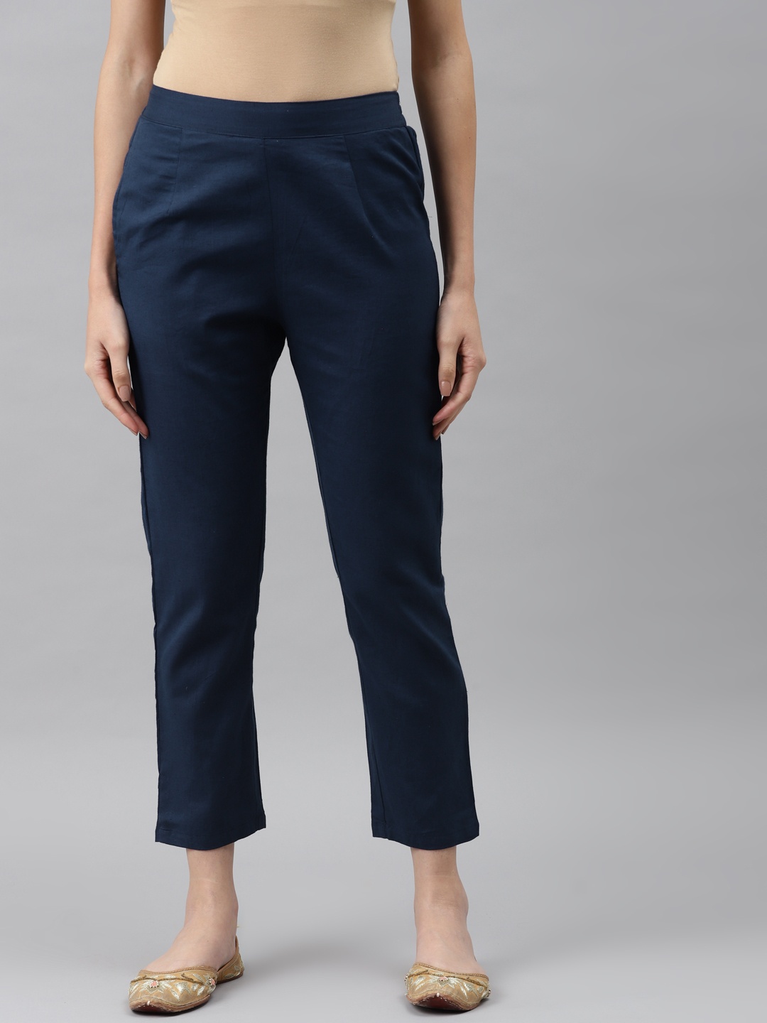 

Yuris Women Navy Blue Comfort Trousers