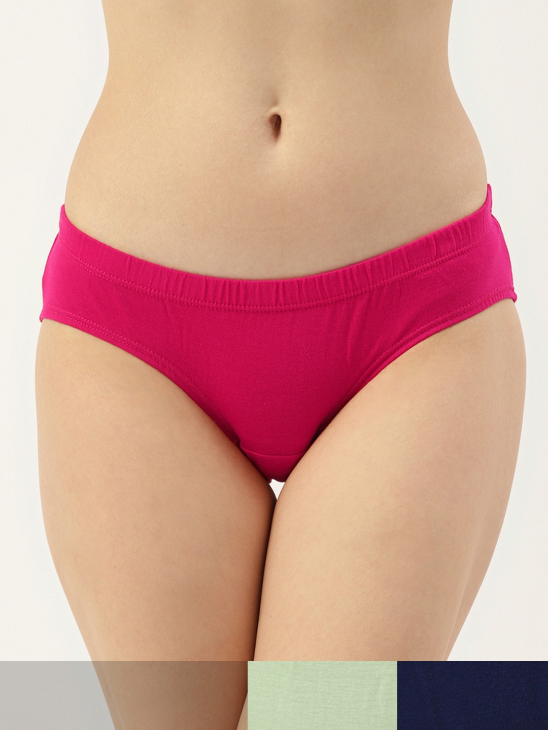 

Leading Lady Women Pack of 3 Solid Pure Cotton Hipster Briefs HIP-9025-3, Pink