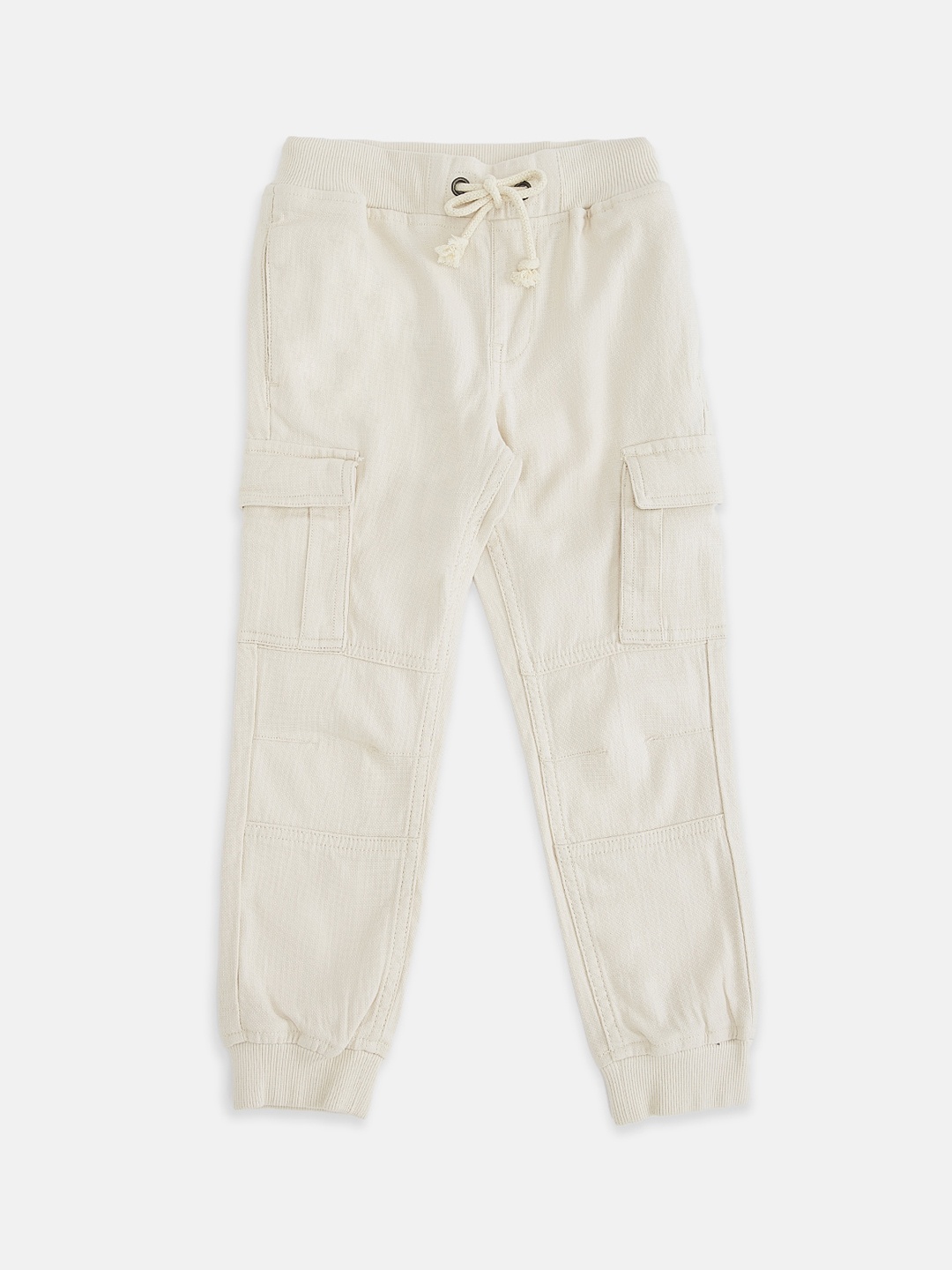 

Pantaloons Junior Boys Beige Pure Cotton Cargos Trousers