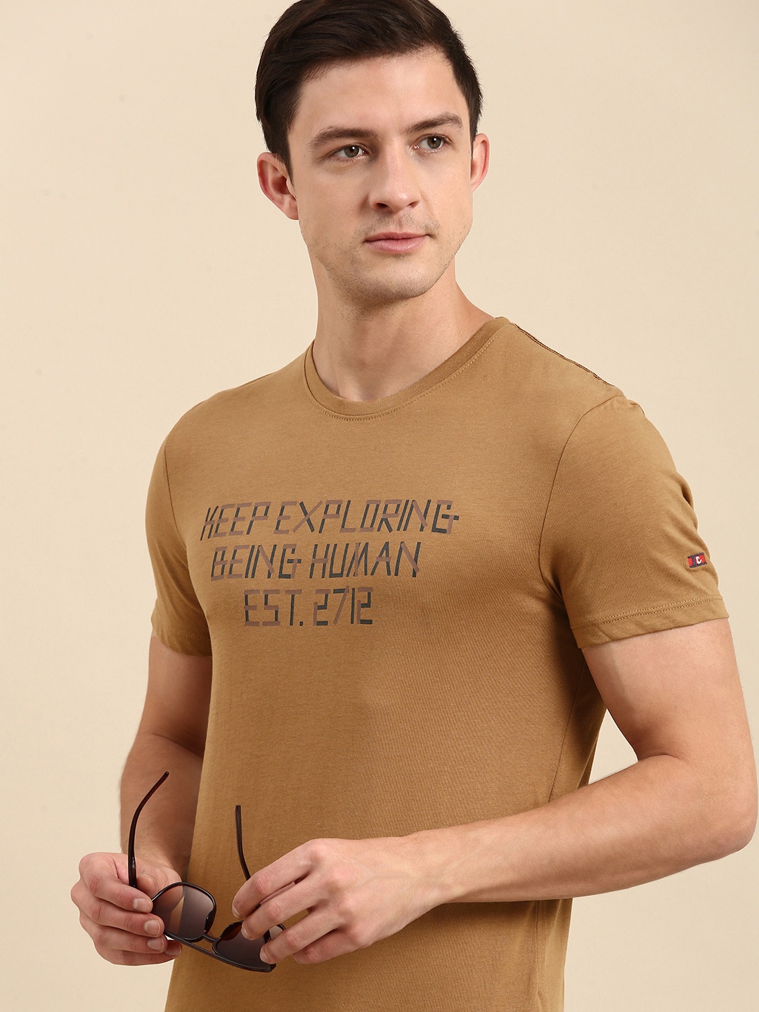

Being Human Clothing Men Brown Typography Printed T-shirt