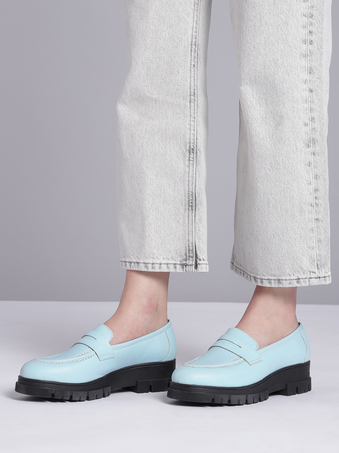 

Roadster Women Blue Solid Penny Loafers