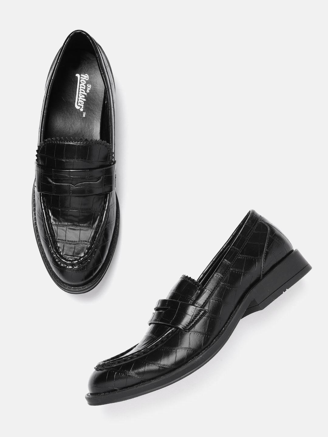 

Roadster Women Black Solid Penny Loafers