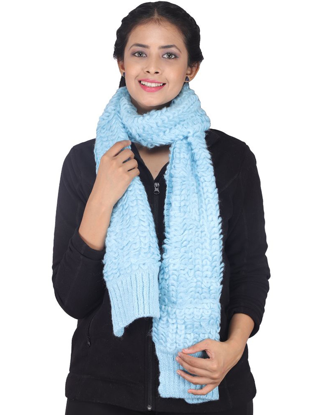 

ELLIS Women Blue Self-Design Muffler
