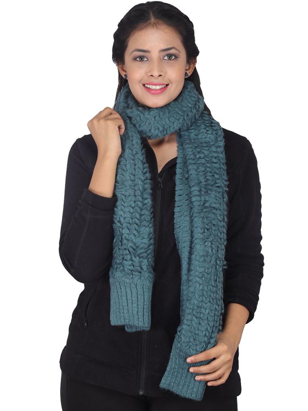 

ELLIS Women Green Self-Design Muffler