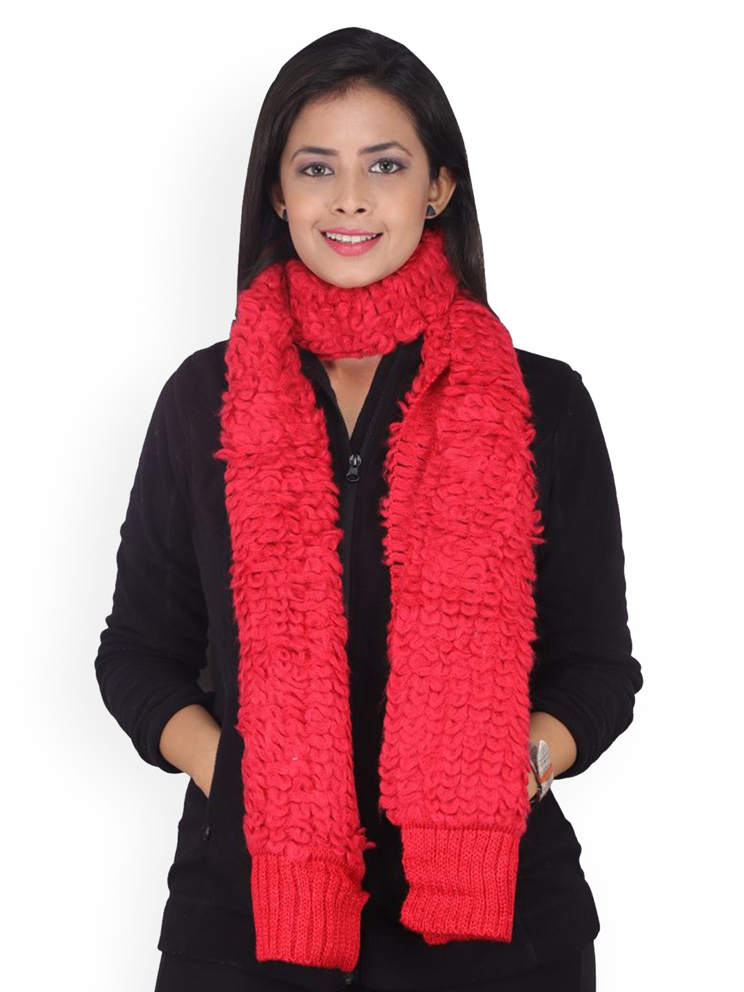 

ELLIS Women Red Self-Design Muffler