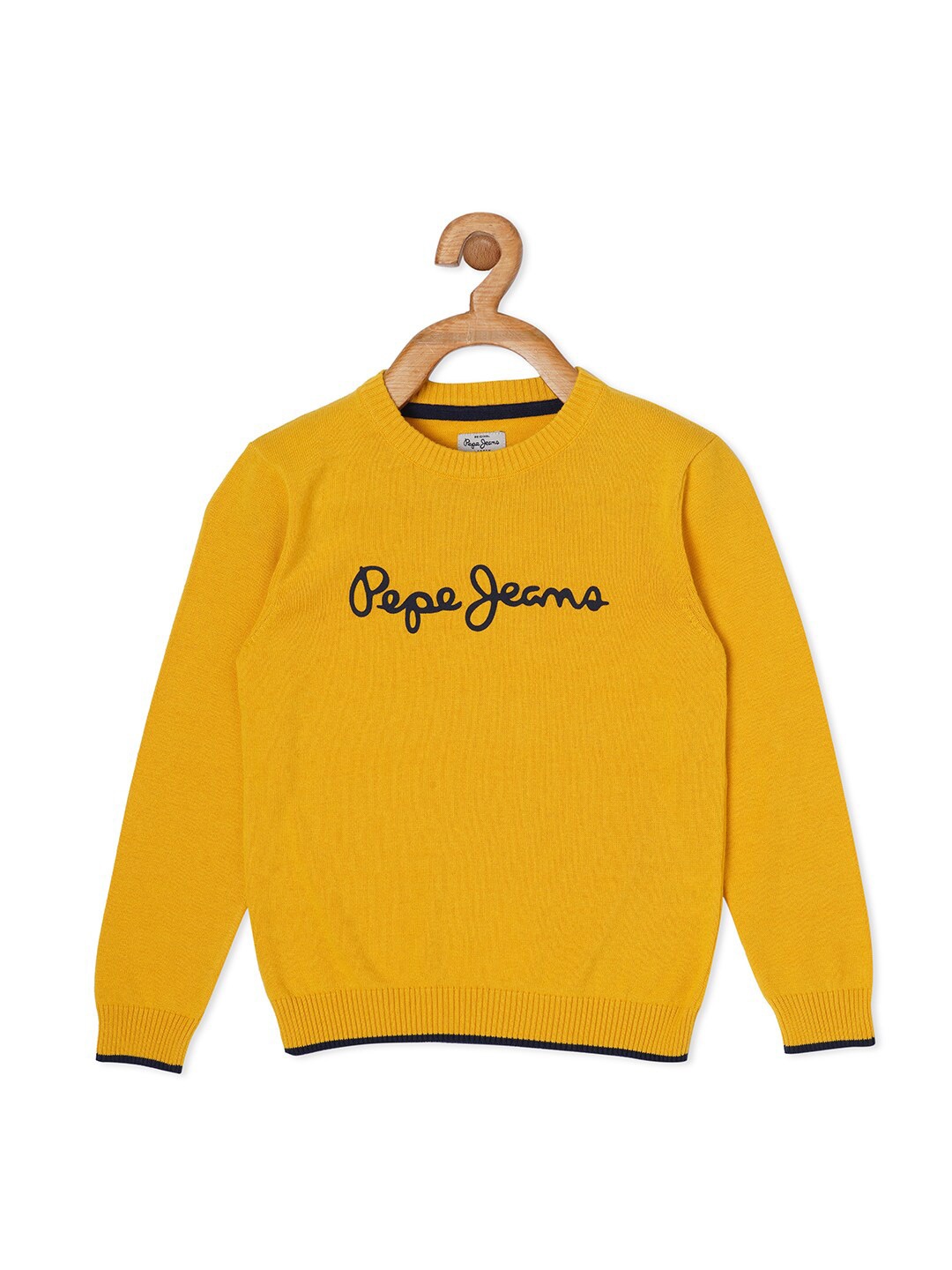 

Pepe Jeans Boys Gold-Toned & Black Typography Printed Pullover