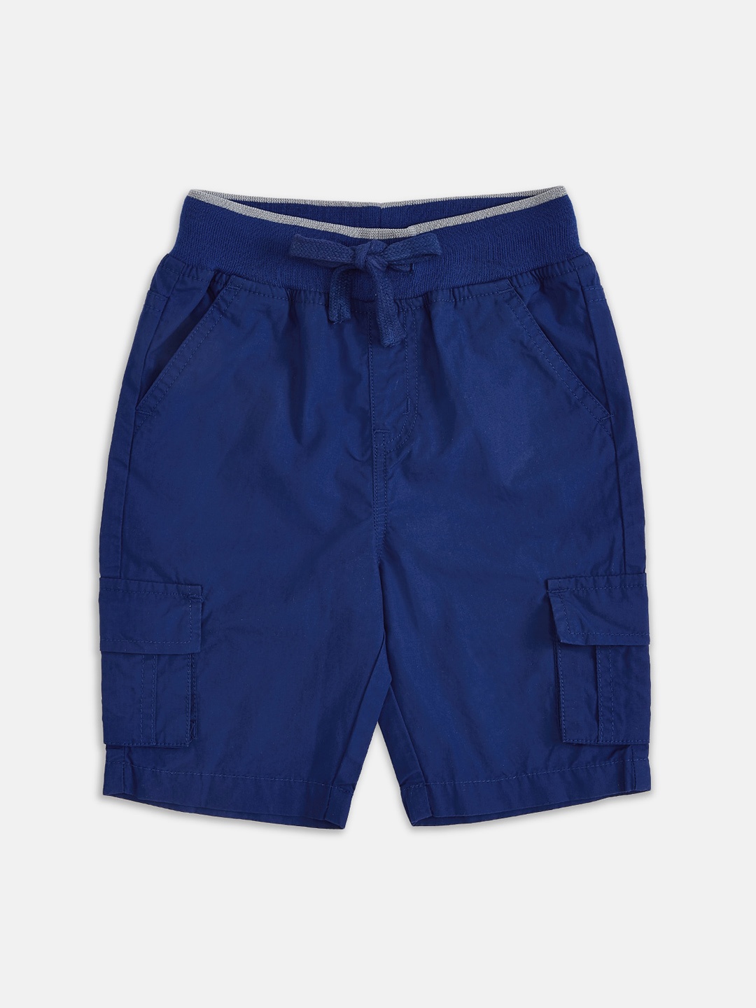 

Pantaloons Baby Boys Navy Blue Solid Pure Cotton Cargo Shorts