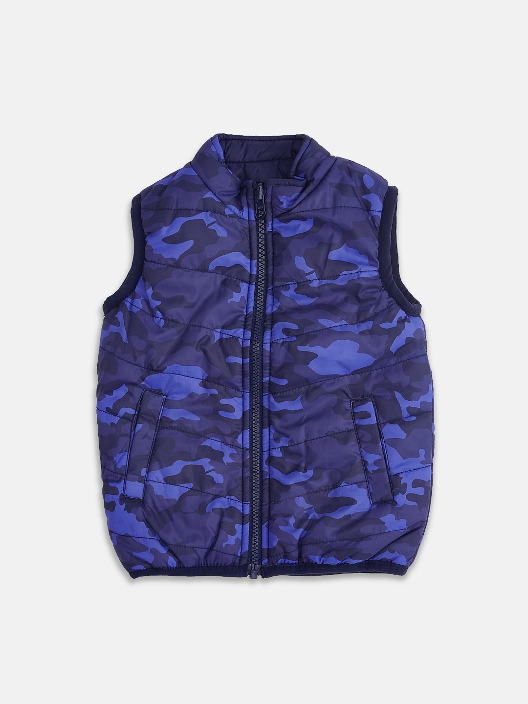 

Pantaloons Baby Boys Navy Blue Camouflage Padded Jacket