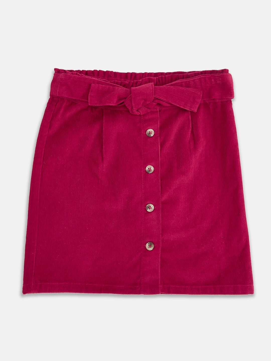 

Pantaloons Junior Girls Maroon Solid A-line Mini Skirt