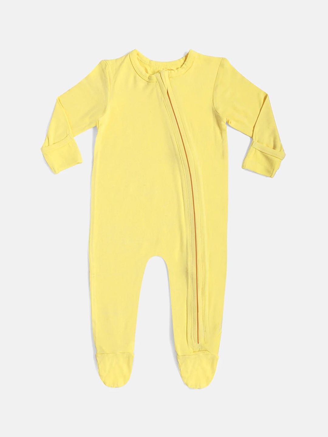 

Softsens Kids Yellow Solid Bamboo Sleepsuit