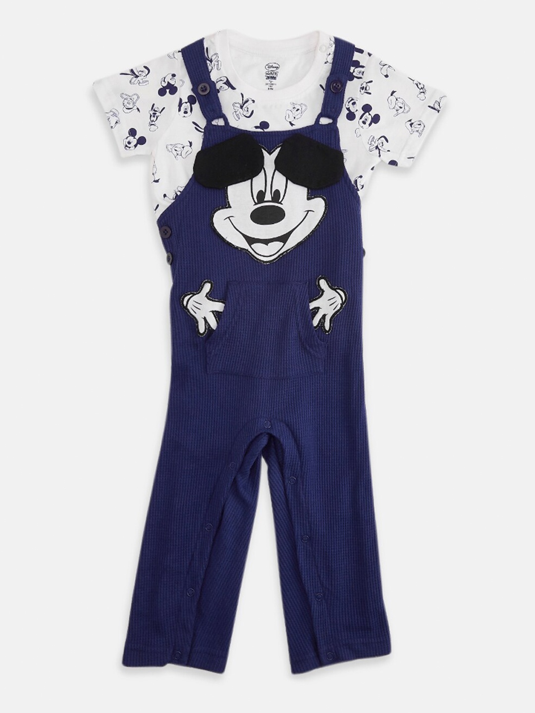 

Pantaloons Baby Boys Navy Blue & White Printed T-shirt with Pyjamas