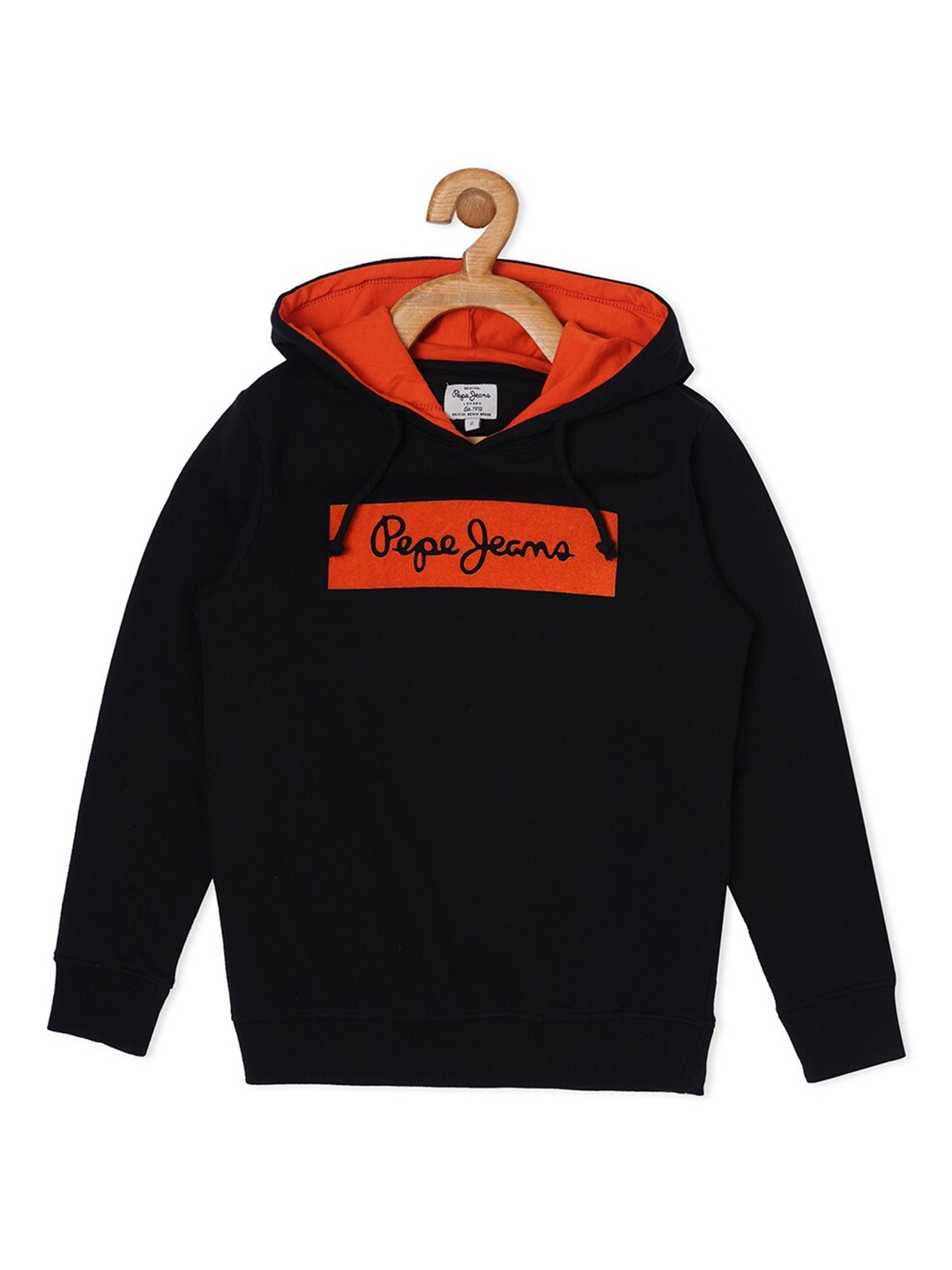 

Pepe Jeans Boys Orange Printed Hooded Sweatshirt