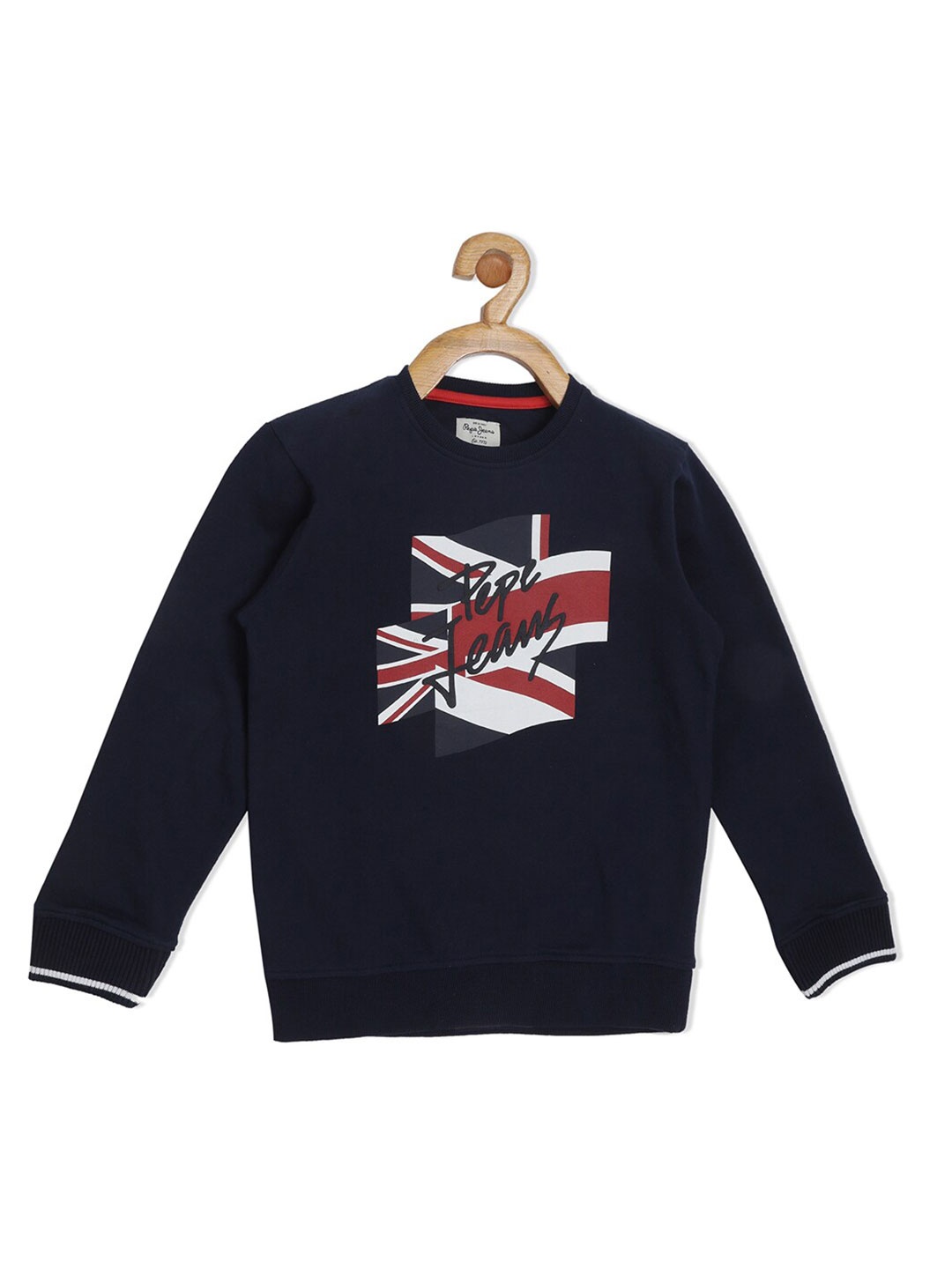 

Pepe Jeans Boys Navy Blue Printed Pure Cotton Sweatshirt