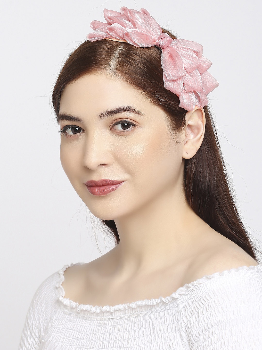 

OOMPH Women Pink & Black Embellished Hairband
