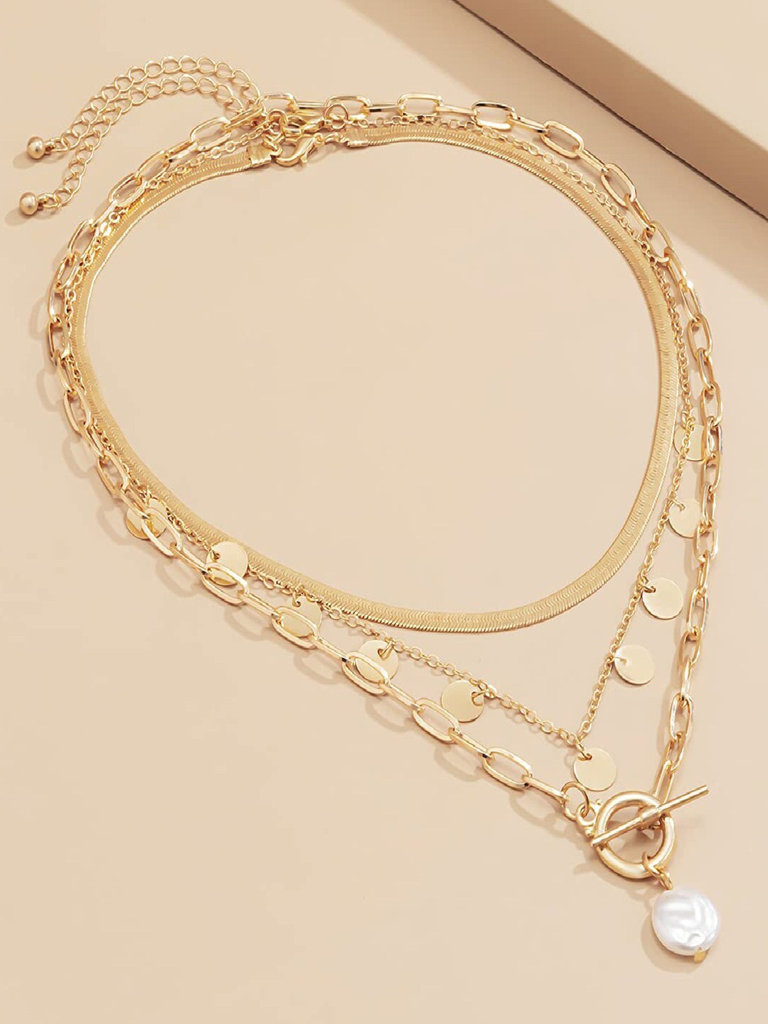 

OOMPH Gold-Toned & White Layered Necklace