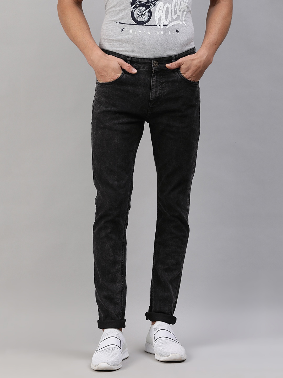 

abof Men Black Slim Fit Stretchable Jeans