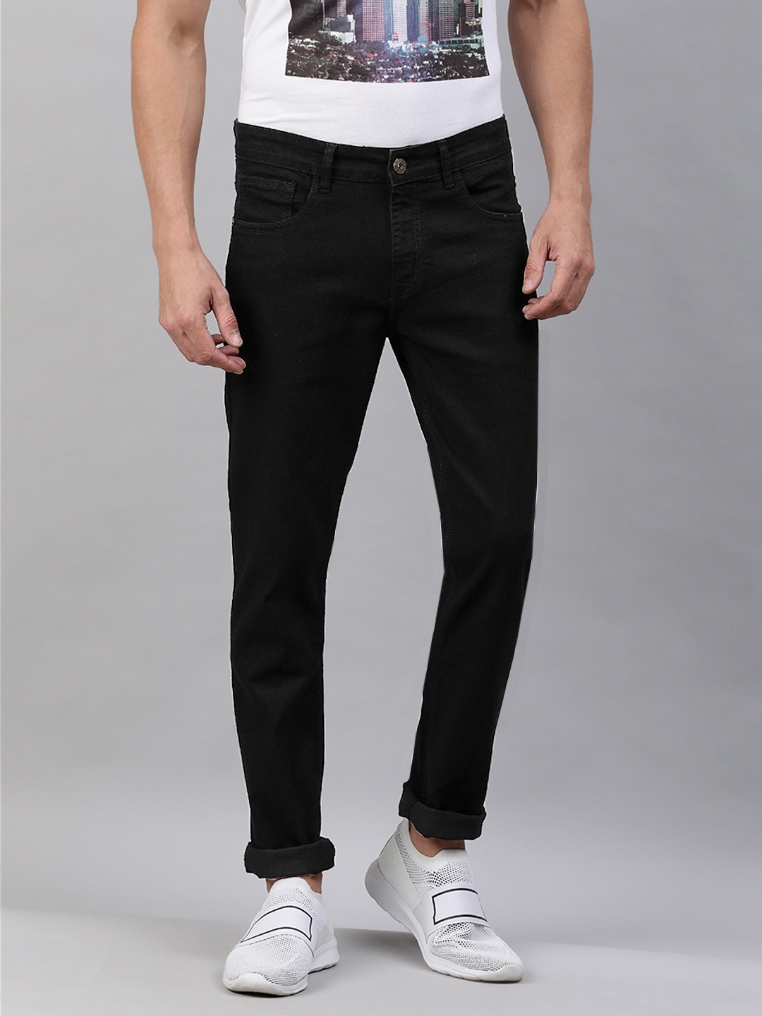 

abof Men Black Slim Fit Stretchable Jeans