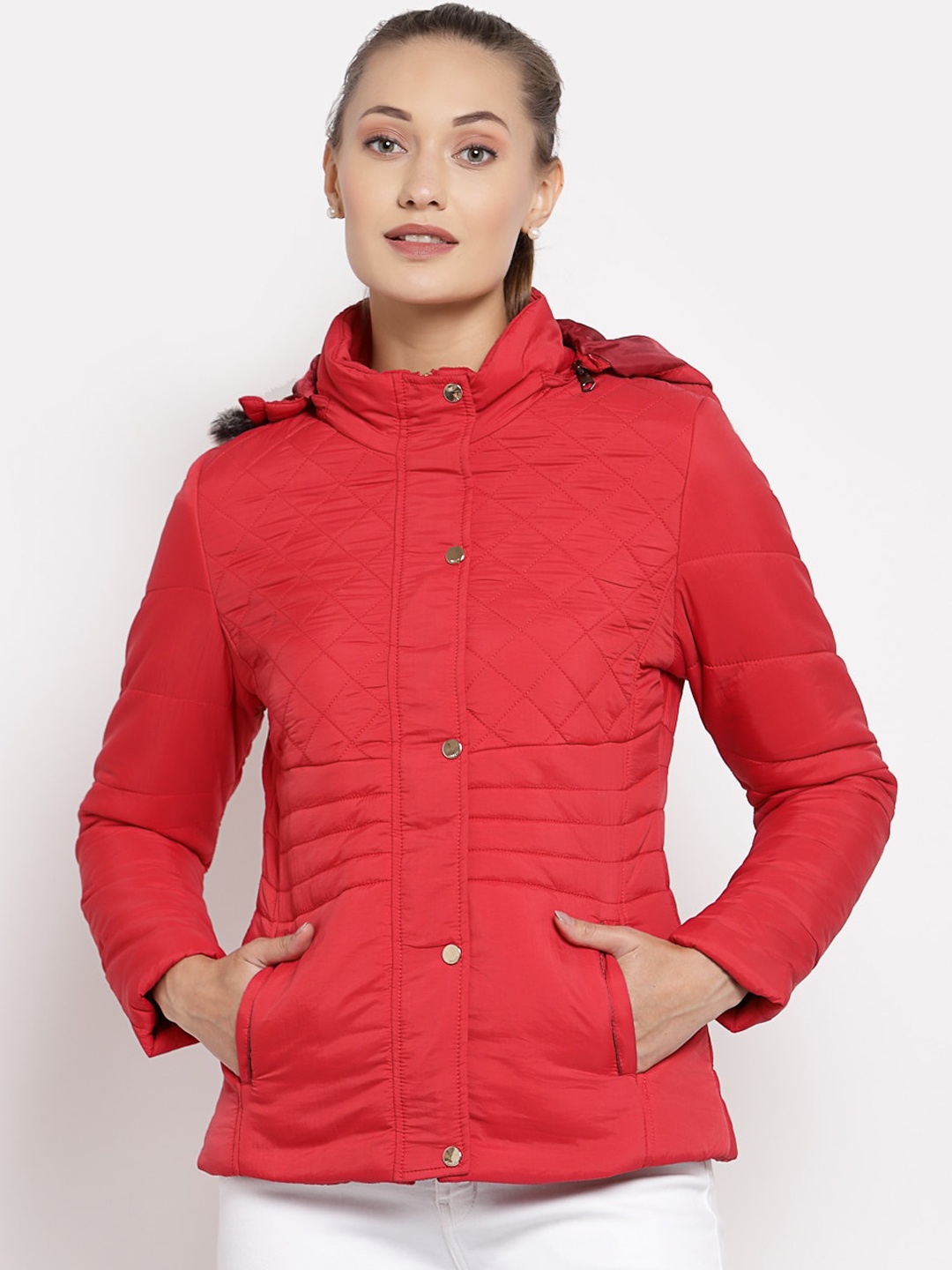 

Juelle Women Red Quilted Jacket