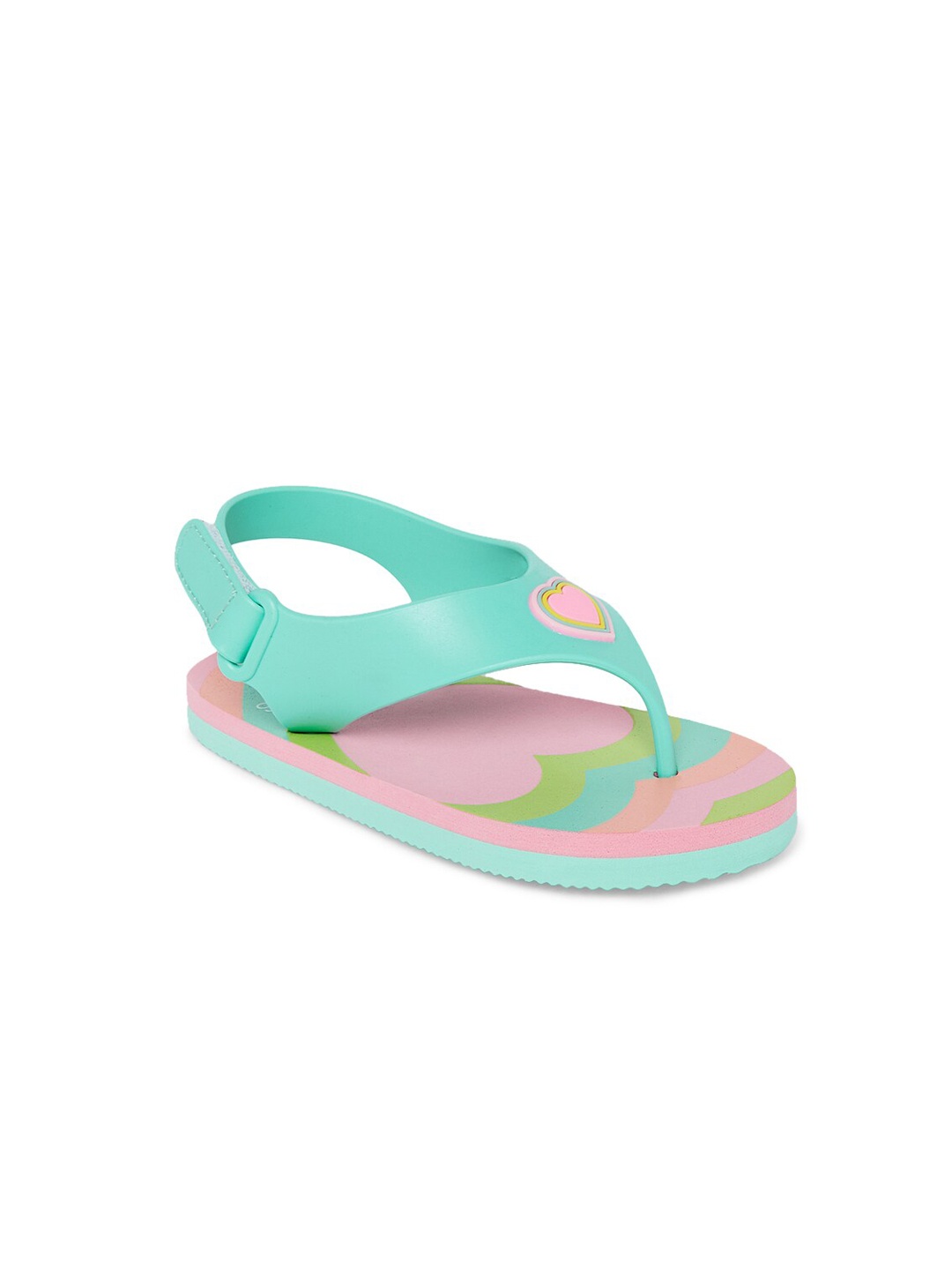 

Pantaloons Junior Girls Green & Pink Printed Slip-On