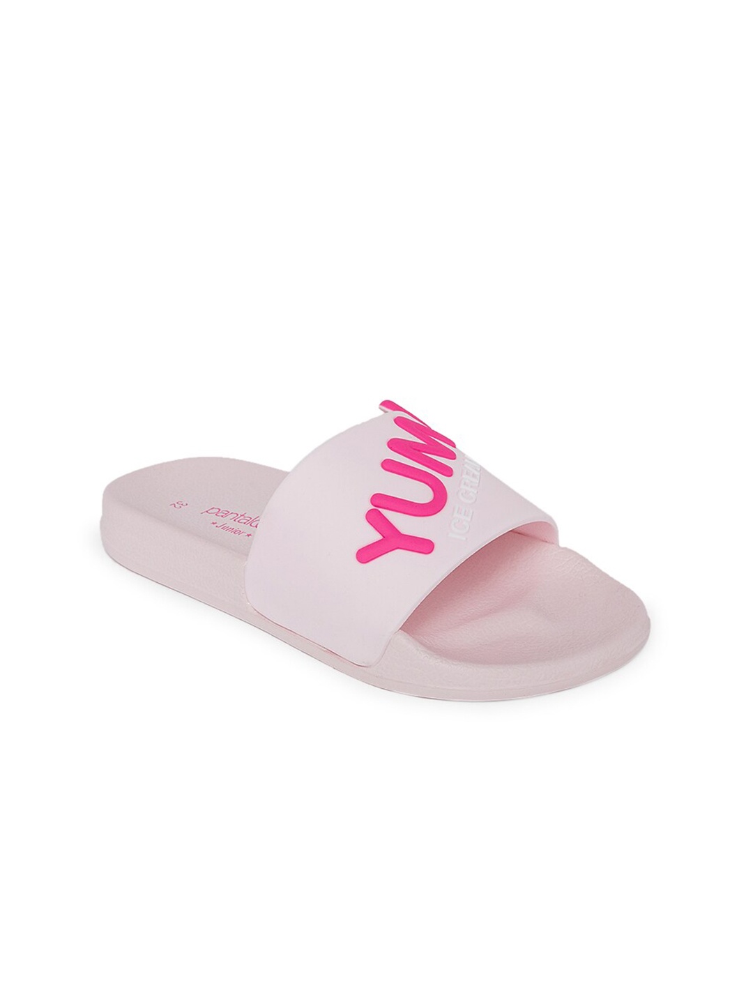 

Pantaloons Junior Girls Pink Typography Printed Sliders
