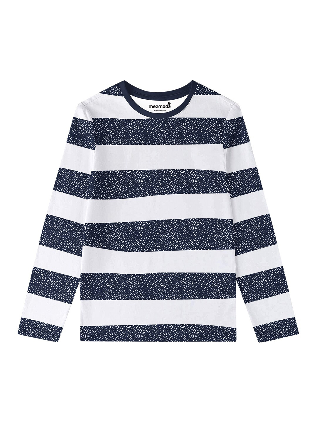 

mezmoda Girls White & Blue Striped T-shirt