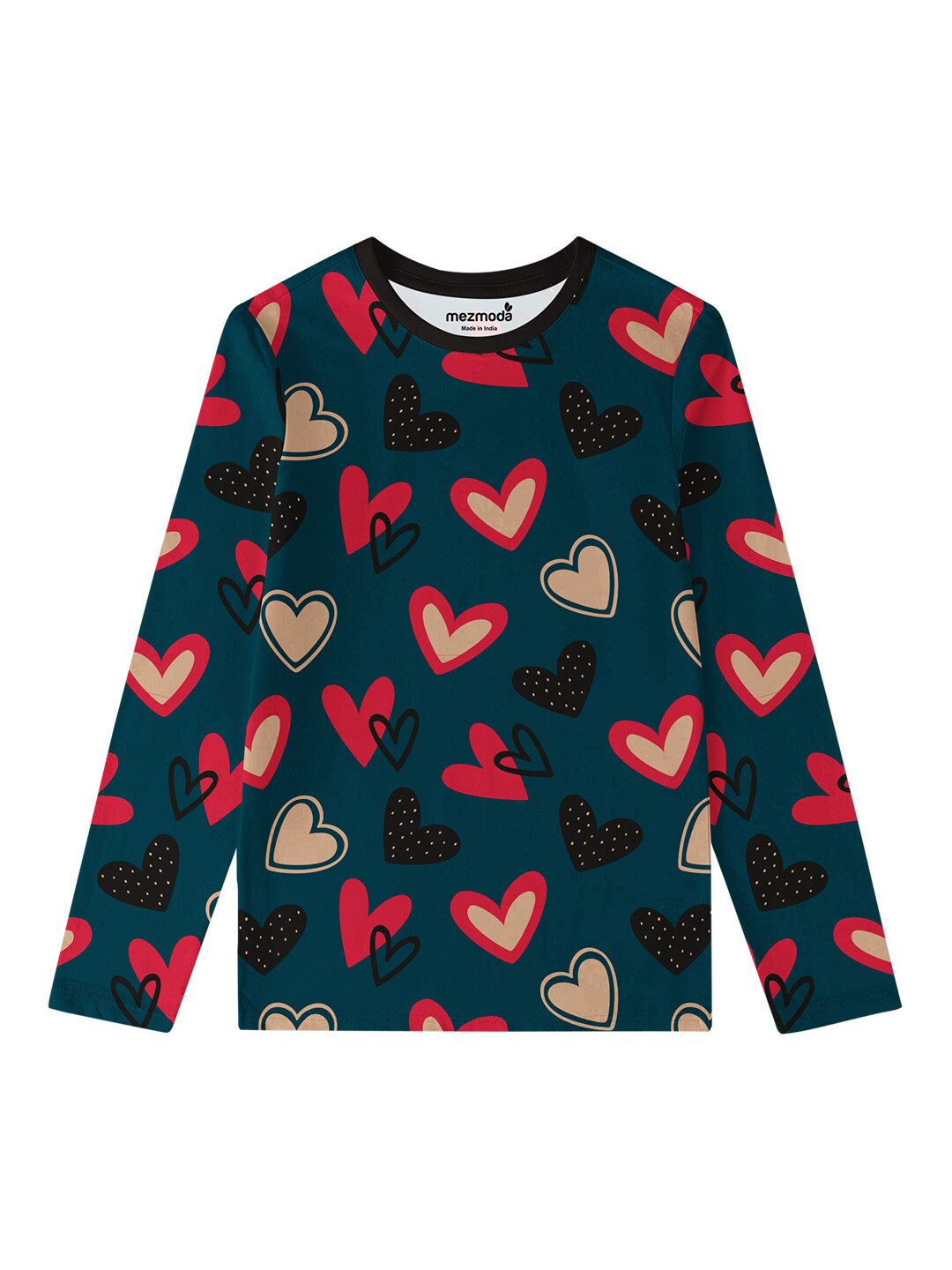 

mezmoda Girls Blue & Red Graphic Printed T-shirt