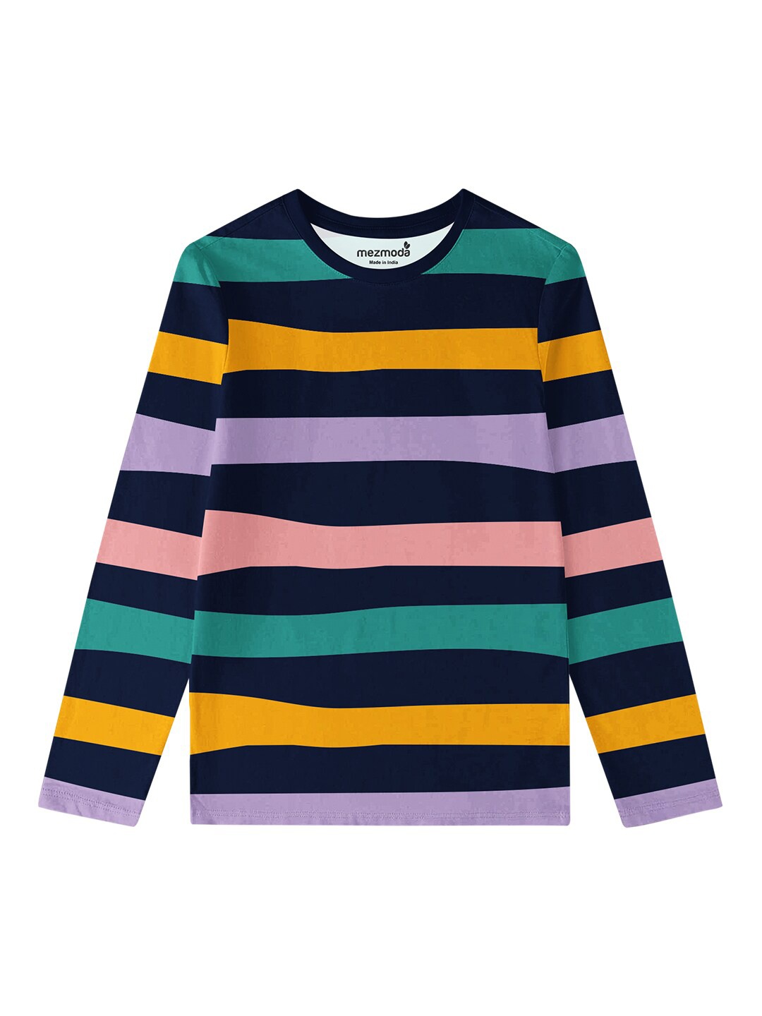 

mezmoda Girls Black & Mustard Yellow Striped T-shirt