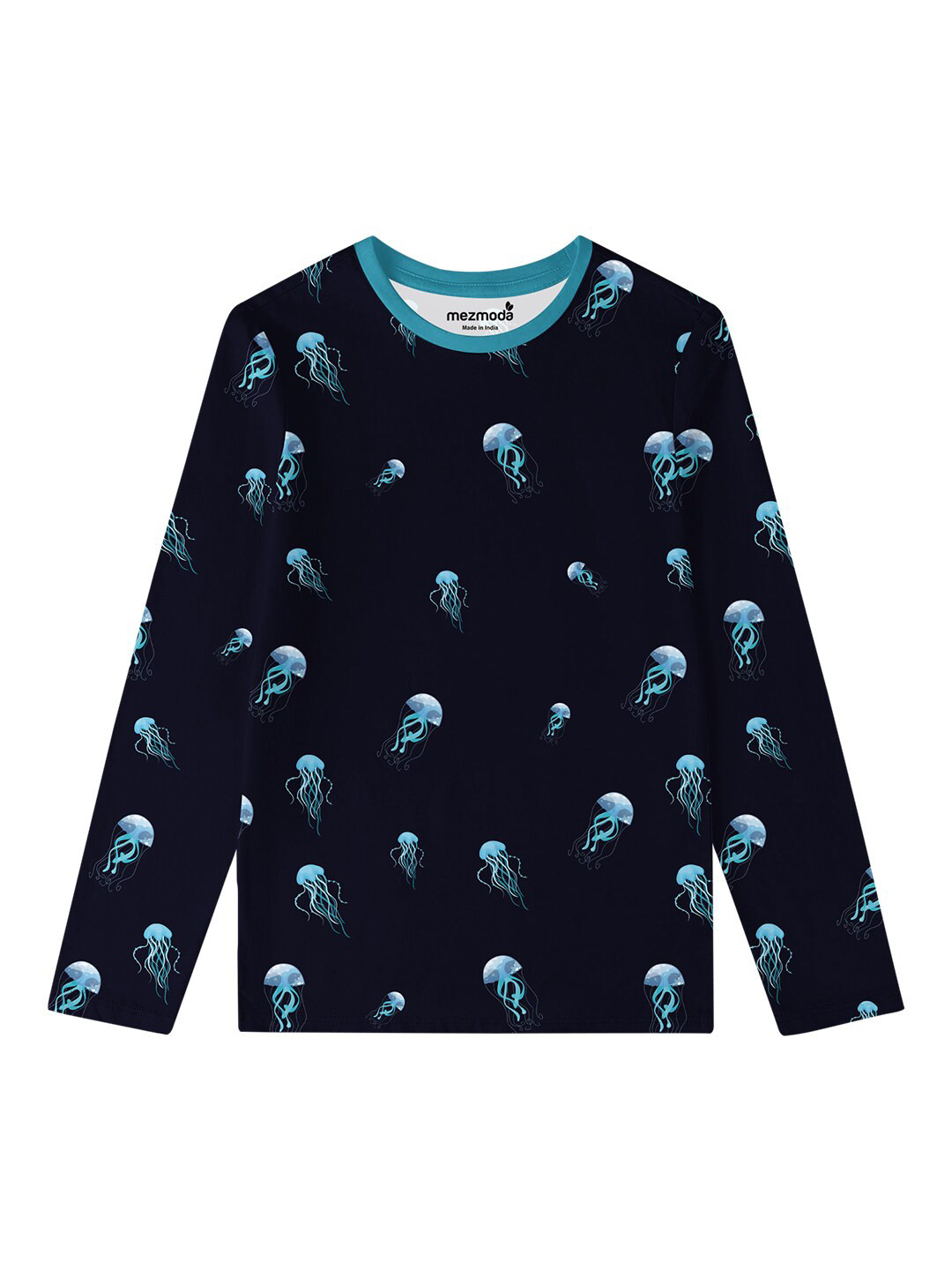 

mezmoda Girls Navy Blue Printed T-shirt