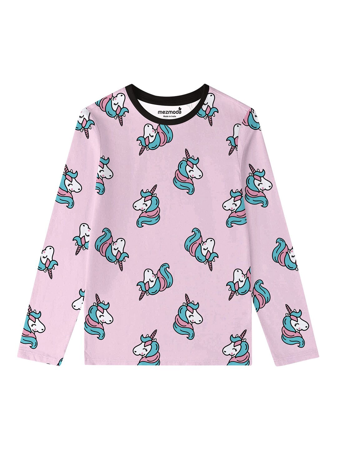 

mezmoda Girls Multicoloured Unicorn Printed T-shirt, Multi