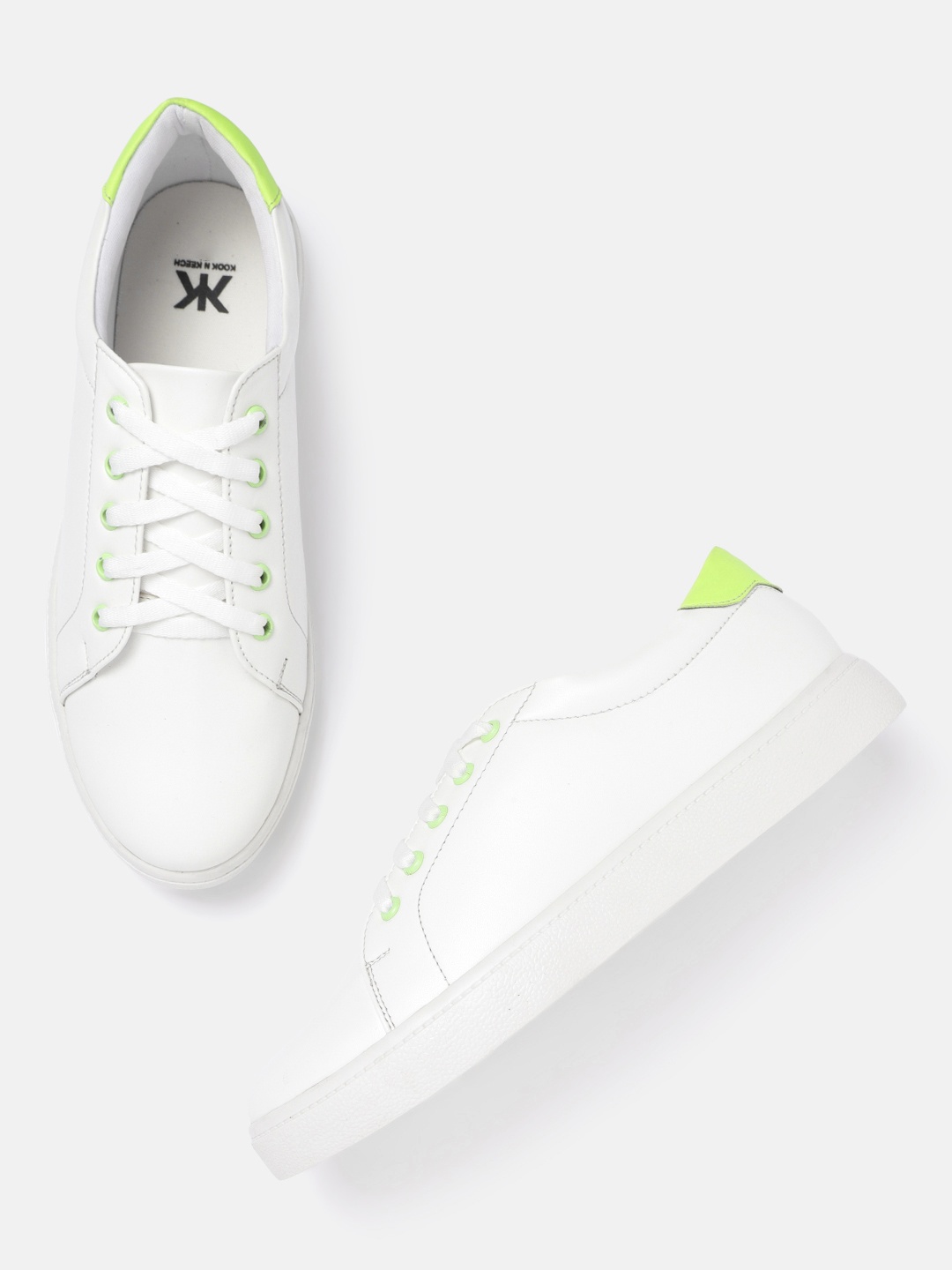 

Kook N Keech Women White Solid Sneakers