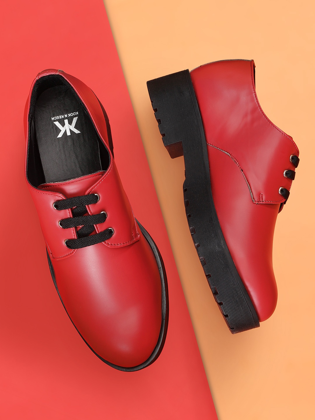 

Kook N Keech Women Red Solid Derbys