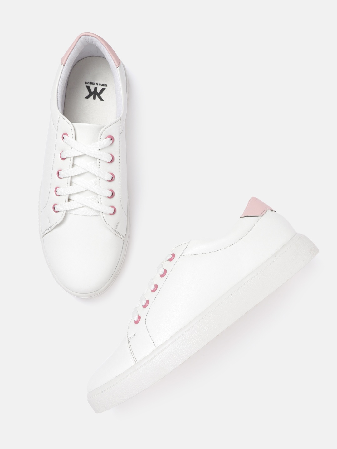 

Kook N Keech Women White Solid Sneakers
