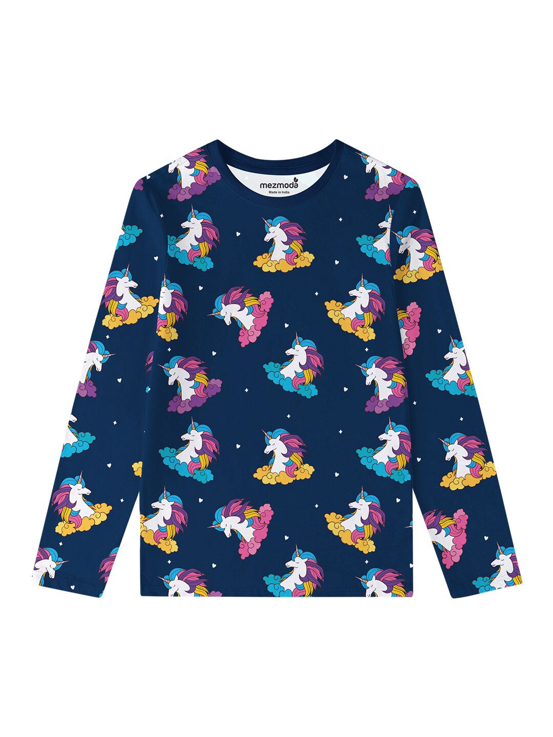 

mezmoda Girls Blue & Pink Printed T-shirt