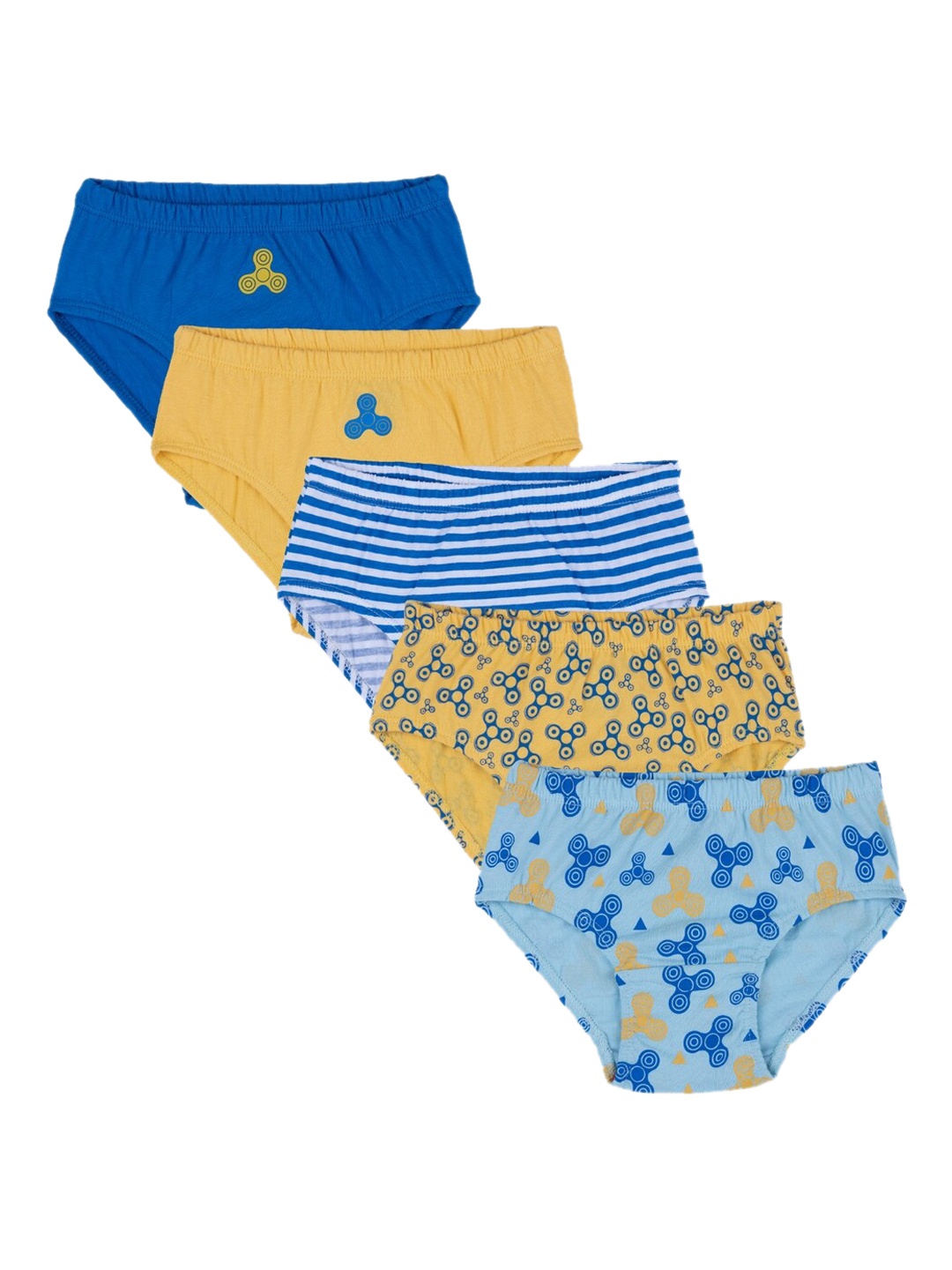 

Nuluv Boys Pack Of 5 Printed Pure Cotton Basic Briefs TC-BB-02/3-4Y, Blue