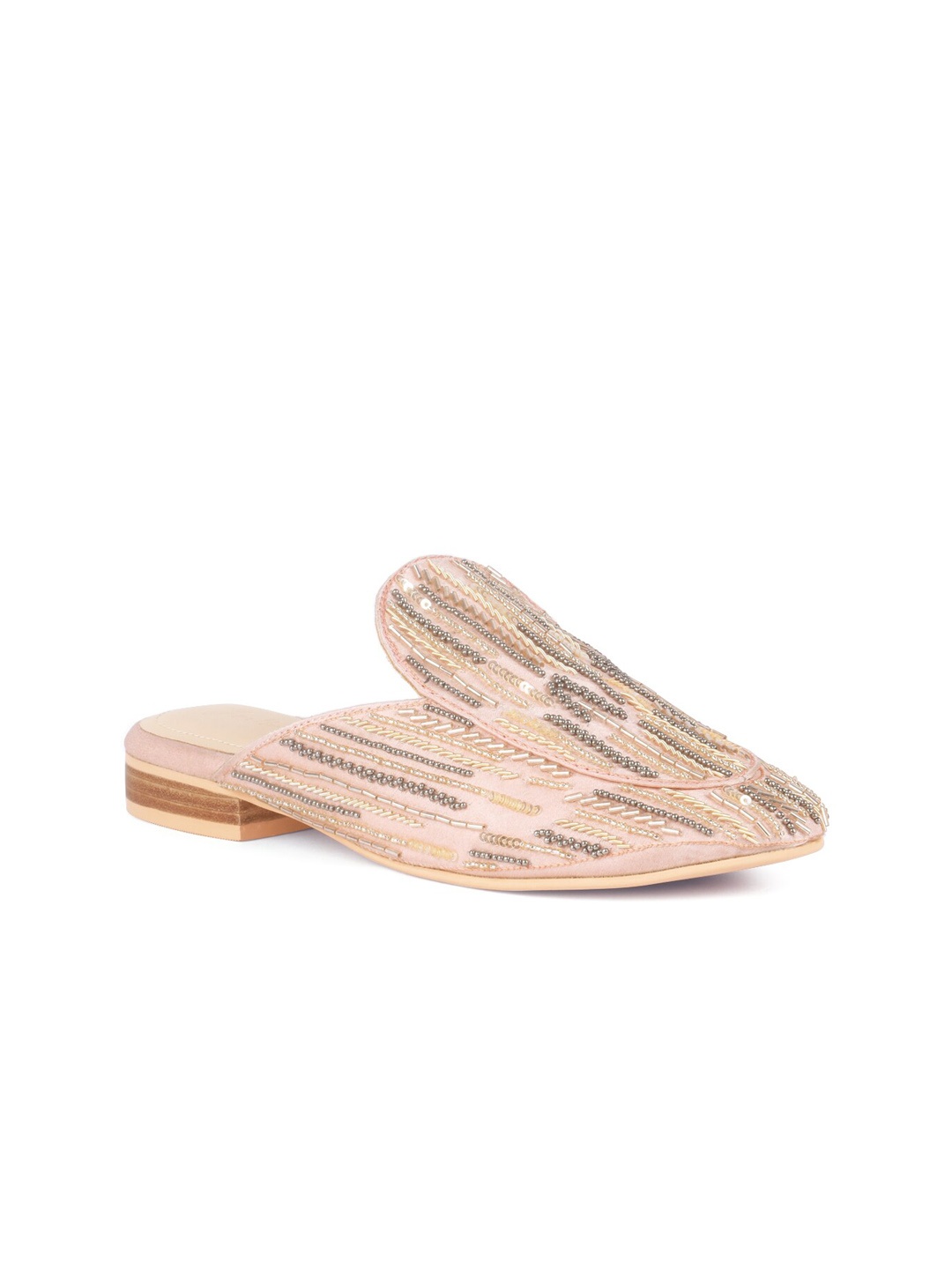 

London Rag Pink Embellished Party Block Heel Mules