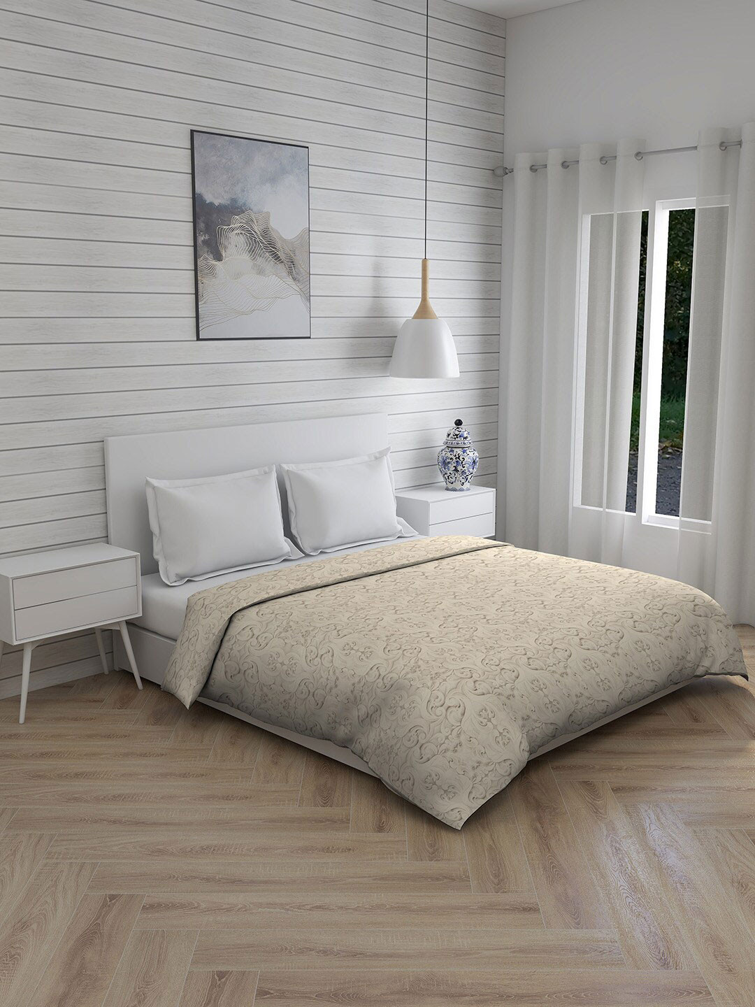 

Boutique Living India Beige Ethnic Motifs AC Room 120 GSM Double Bed Comforter