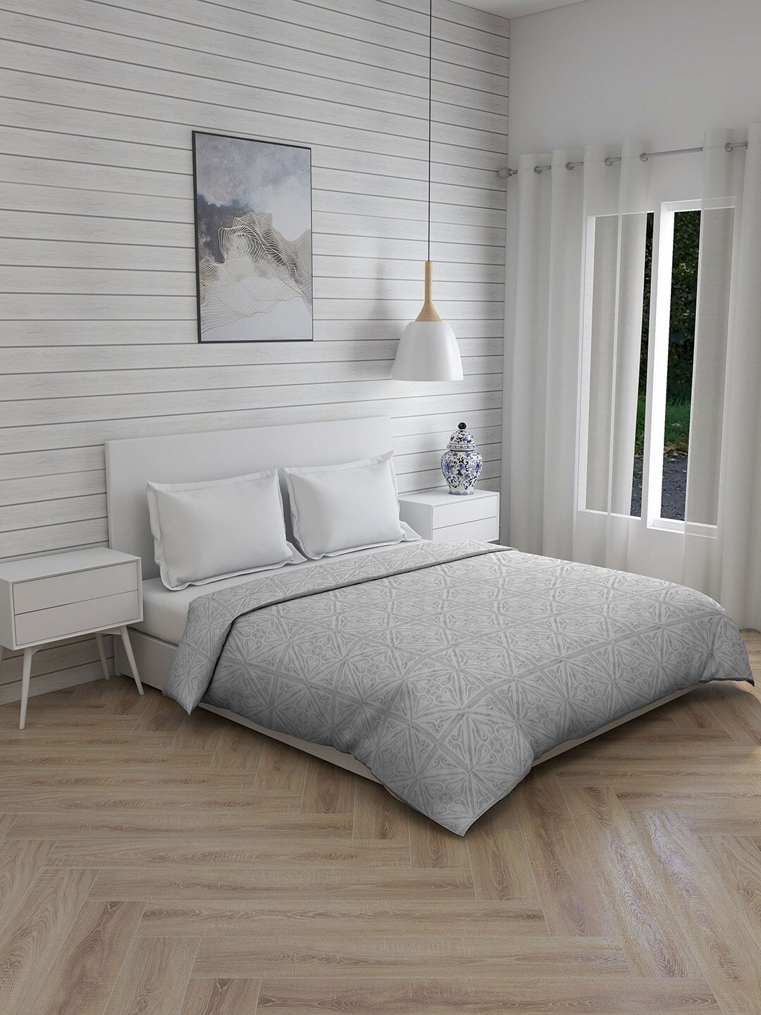 

Boutique Living India Grey Printed 120 GSM AC Room Double Bed Comforter