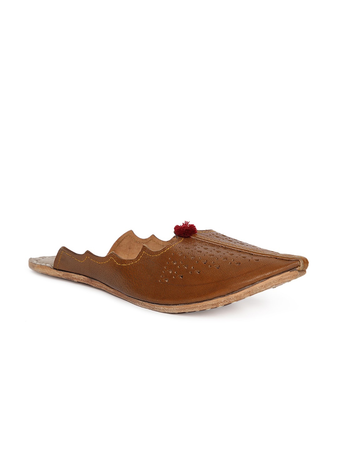 

Fabindia Women Brown Mojaris with Laser Cuts Flats