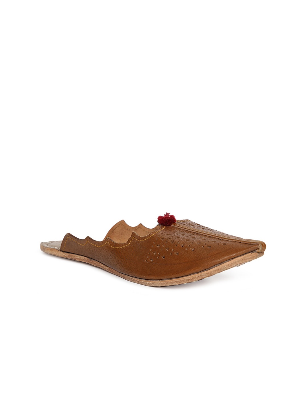 

Fabindia Women Brown Mojaris with Laser Cuts