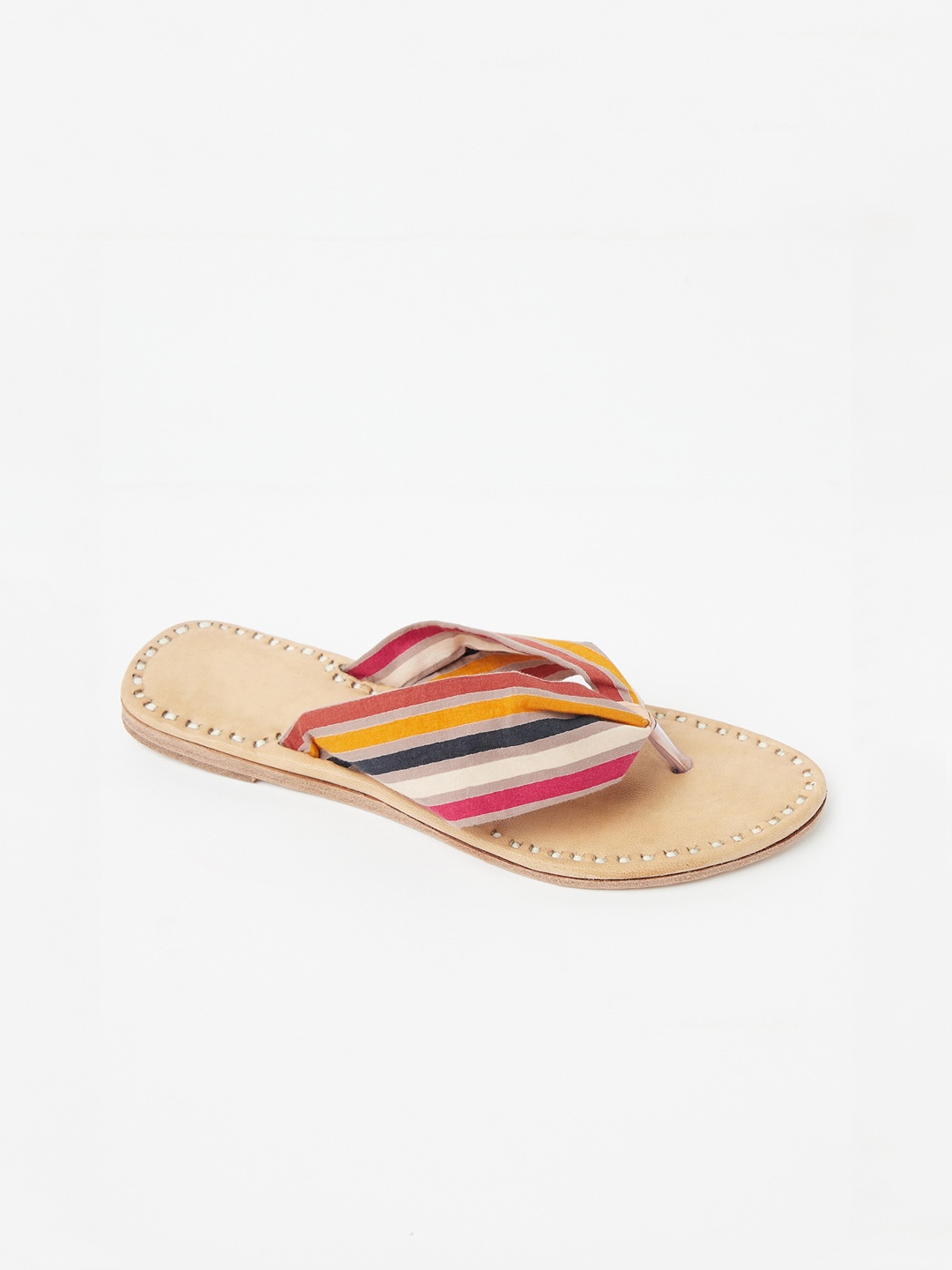 

Fabindia Women Multicoloured Colourblocked Open-Toe Flats, Multi