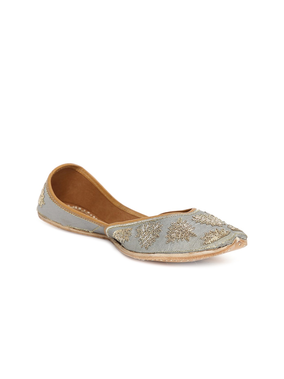 

Fabindia Women Grey Mojaris Flats