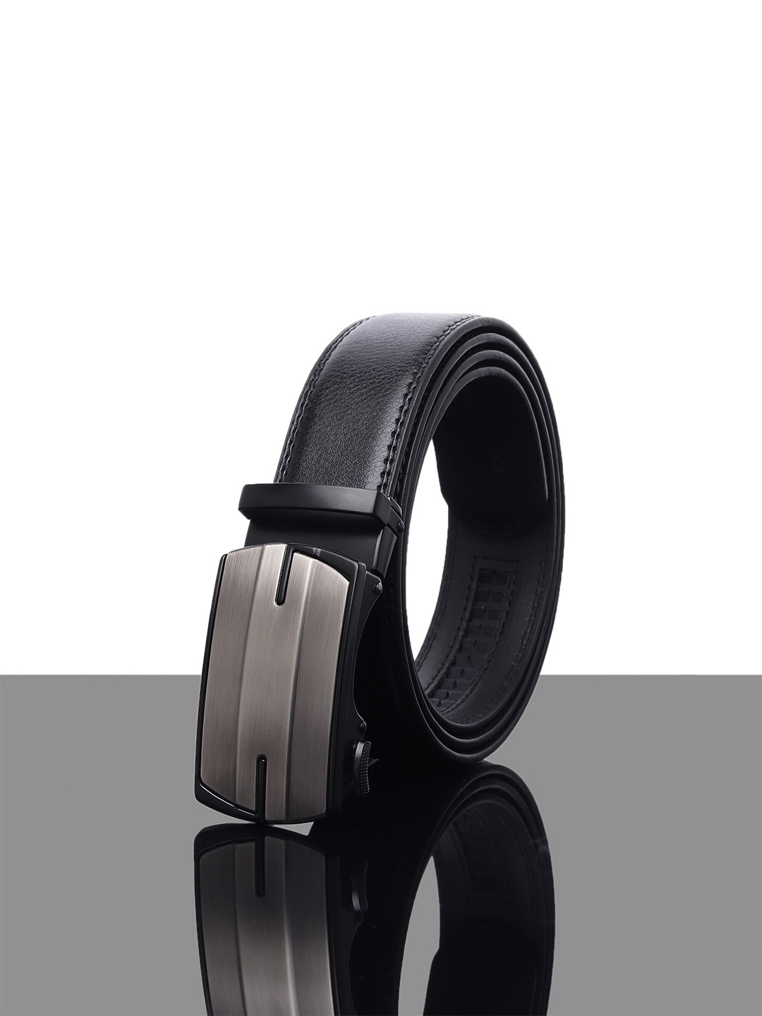 

Kastner Men Black Leather Belt Automatic Buckle