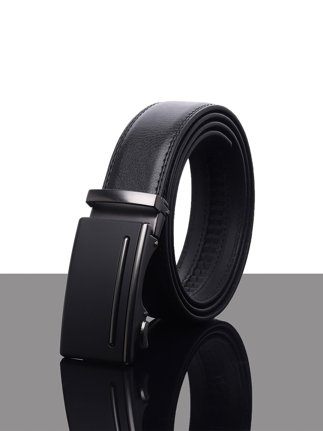 

Kastner Men Black Solid Belt With Automatic Buckle