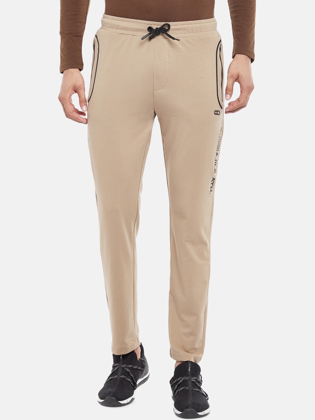 

Ajile by Pantaloons Men Beige Slim-Fit Pure Cotton Track Pants