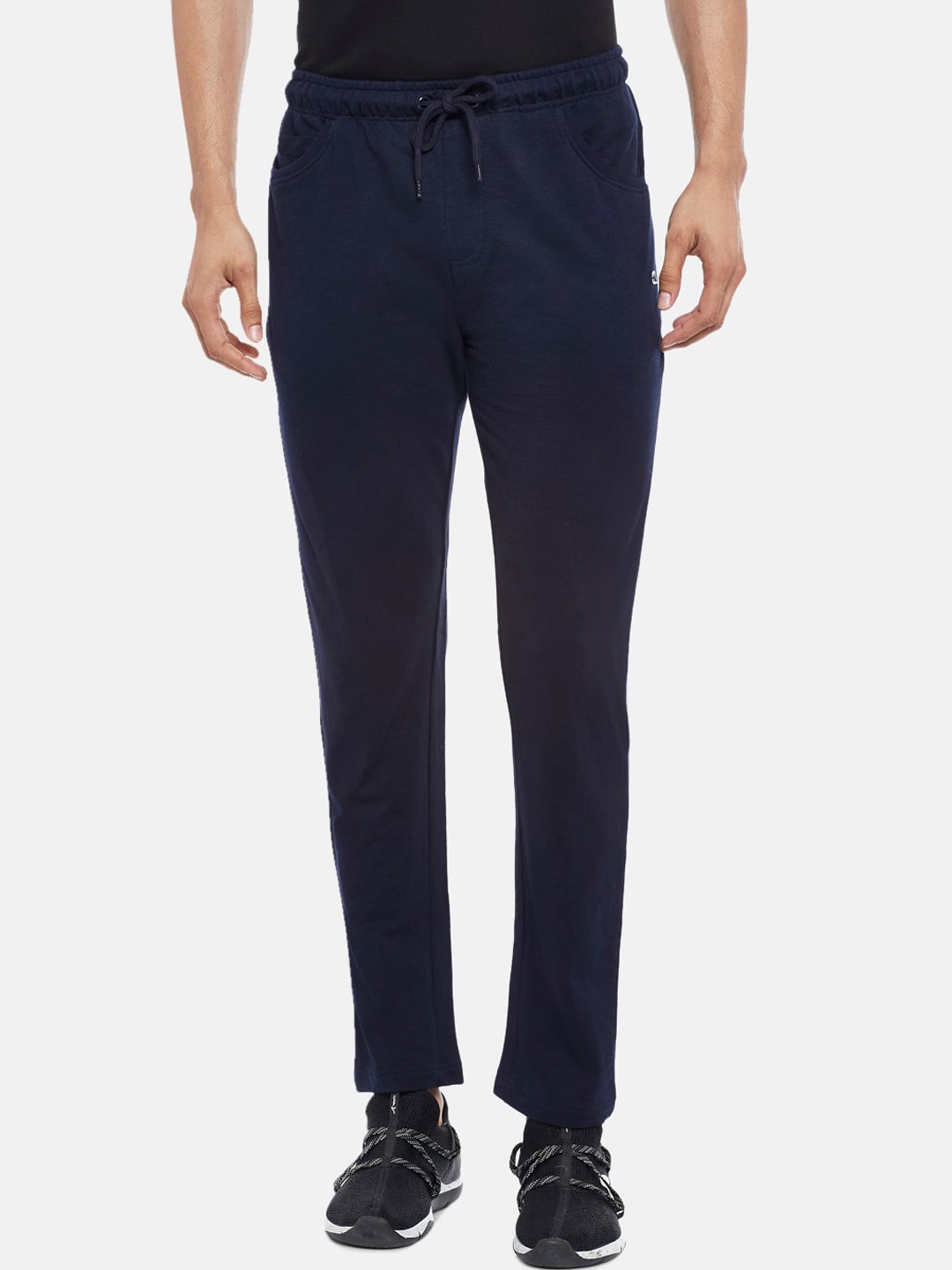 

Ajile by Pantaloons Men Navy Blue Solid Cotton Track Pants