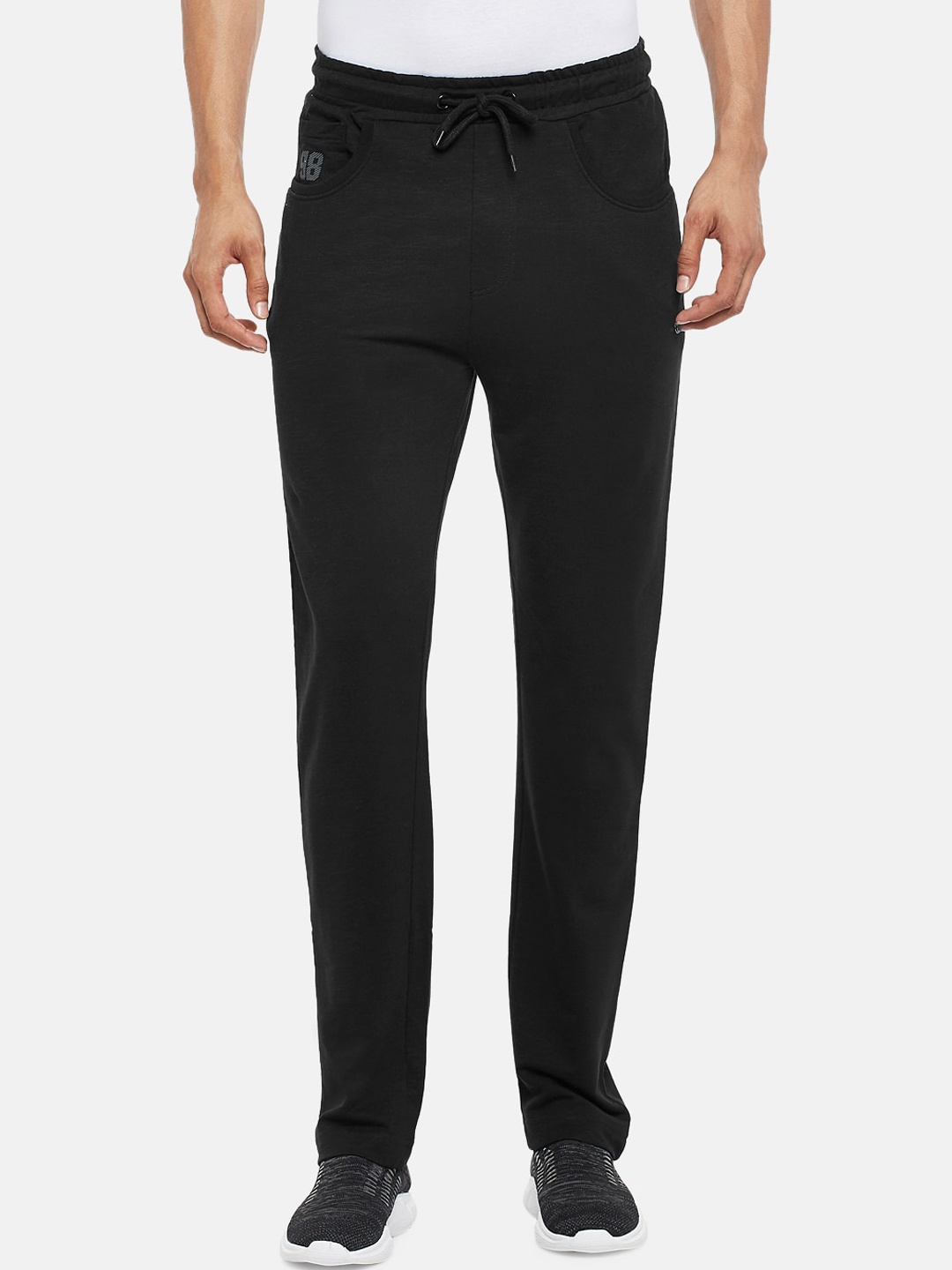 

Ajile by Pantaloons Men Black Solid Slim-Fit Pure Cotton Track Pants
