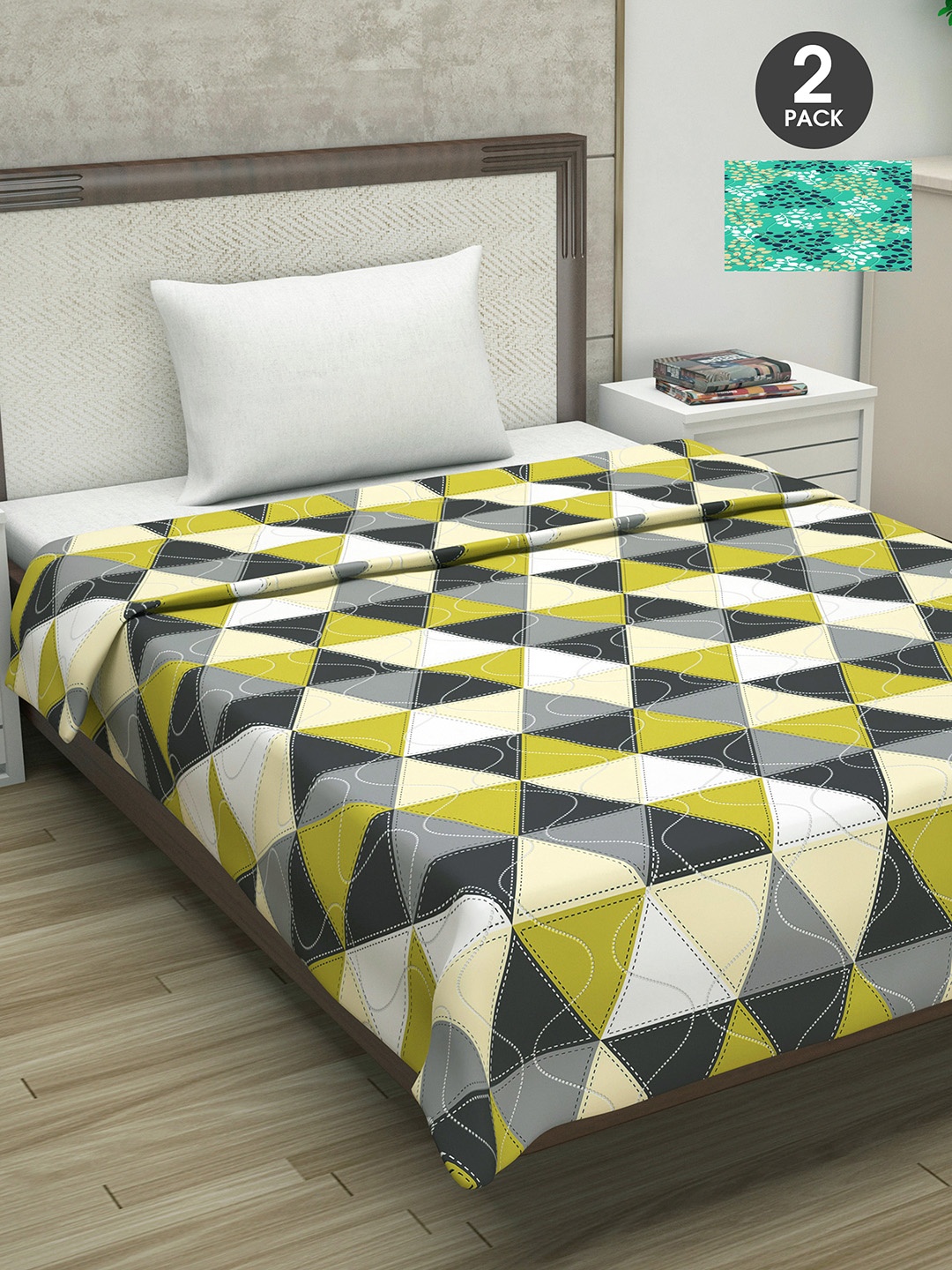 

Divine Casa Green & Black Set of 2 Mild Winter 110 GSM Single Bed Comforter