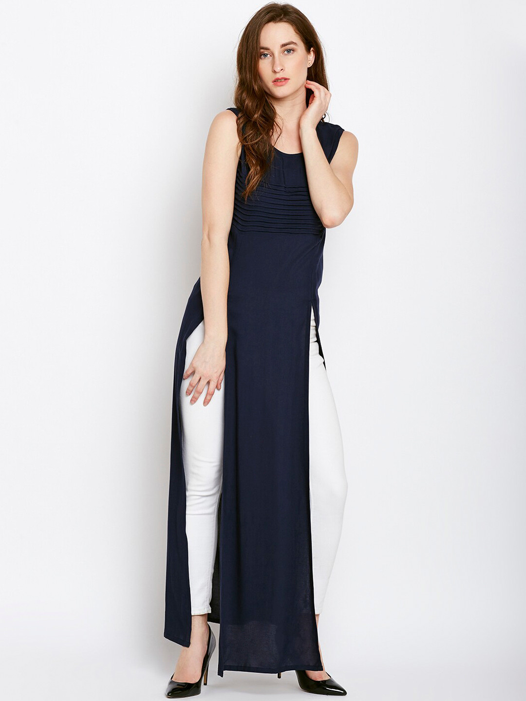 

TULIP 21 Women Navy Blue Kurta
